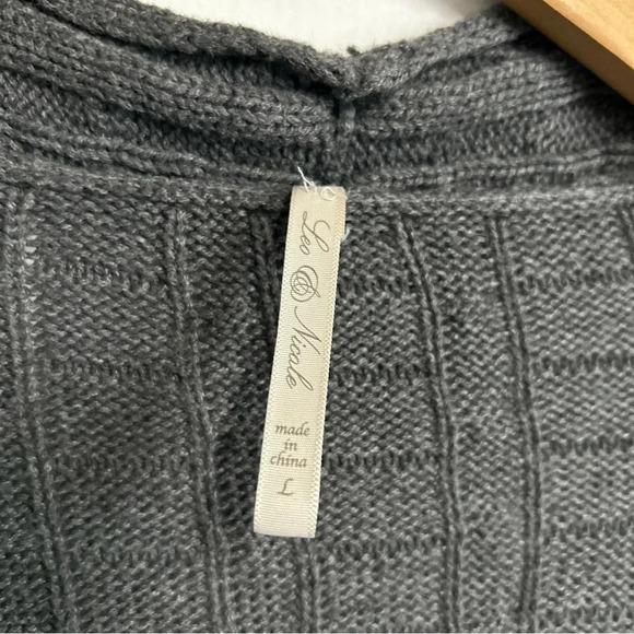 Leo‎ & Nicole Women’s Large Long Line Gray Open Front Sweater Angora Blend Boho - Picture 10 of 12